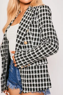 Willa - Premium Dogtooth Black Tweed Tailored Blazer 7 Willa - Premium Dogtooth Black Tweed Tailored Blazer -Outlet Sarto Base Store 28 03 MISSG2 69437