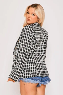 Willa - Premium Dogtooth Black Tweed Tailored Blazer 9 Willa - Premium Dogtooth Black Tweed Tailored Blazer -Outlet Sarto Base Store 28 03 MISSG2 69448