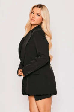 Cassie - Black Tailored Single One Button Oversized Blazer -Outlet Sarto Base Store 28 03 MISSG2 69612