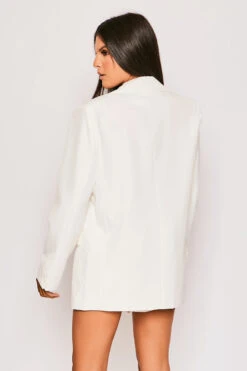 Cassie - White Tailored Single One Button Oversized Blazer -Outlet Sarto Base Store 28 03 MISSG2 69822