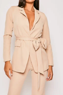 Layala - Nude Belted Blazer & Flared Trouser Set -Outlet Sarto Base Store 28 03 MISSG2 70306
