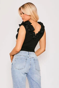 Alexi - Black Premium Jersey Ribbed Bodysuit -Outlet Sarto Base Store 28 03 MISSG2 70432