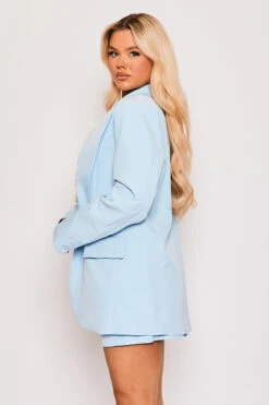 Cassie - Baby Blue Tailored Single One Button Oversized Blazer -Outlet Sarto Base Store 28 03 MISSG2 70517