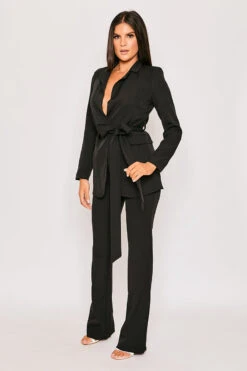 Layala - Black Belted Blazer & Flared Trouser Set -Outlet Sarto Base Store 28 03 MISSG2 70543