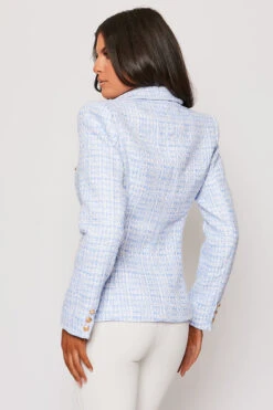 Claudette - Blue Contrast Knit Thread Gold Button Blazer -Outlet Sarto Base Store 28 05 MISSG 10779