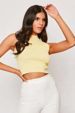 Blake - Yellow Cut Out Ribbed Crop Top 8 Blake - Yellow Cut Out Ribbed Crop Top -Outlet Sarto Base Store 28 05 MISSG 13095