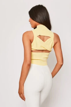 Blake - Yellow Cut Out Ribbed Crop Top 11 Blake - Yellow Cut Out Ribbed Crop Top -Outlet Sarto Base Store 28 05 MISSG 13109