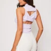 Blake - Lilac Cut Out Ribbed Crop Top