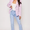 Savannah - Lilac Gold Button Puff Sleeve Blazer