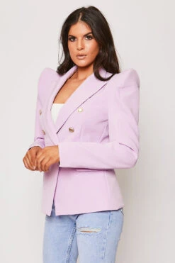 Savannah - Lilac Gold Button Puff Sleeve Blazer -Outlet Sarto Base Store 28 05 MISSG 14115