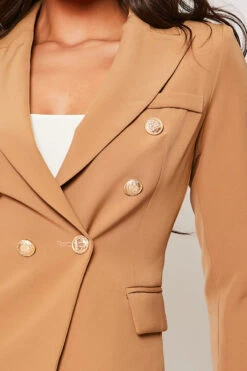 Rafal - Tan Gold Button Double Breast Blazer -Outlet Sarto Base Store 28 05 MISSG 14138