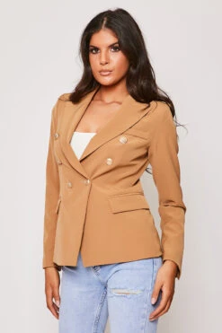Rafal - Tan Gold Button Double Breast Blazer -Outlet Sarto Base Store 28 05 MISSG 14146