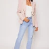 Savannah - Dusky Pink Gold Button Puff Sleeve Blazer