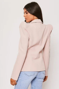 Savannah - Dusky Pink Gold Button Puff Sleeve Blazer -Outlet Sarto Base Store 28 05 MISSG 14223