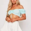Elsa - Mint Bardot Crop Top