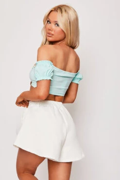 Elsa - Mint Bardot Crop Top -Outlet Sarto Base Store 28 05 MISSG 14799