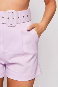 Meah - Lilac High Waisted Belted Shorts -Outlet Sarto Base Store 28 05 missg 3233