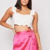 Beccie - White Frill Crop Top