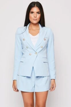 Rafal - Baby Blue Gold Button Double Breast Blazer -Outlet Sarto Base Store 28 05 missg 3562