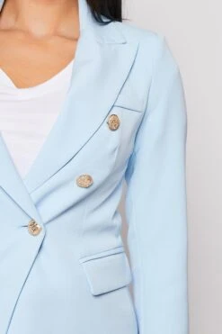 Rafal - Baby Blue Gold Button Double Breast Blazer -Outlet Sarto Base Store 28 05 missg 3568