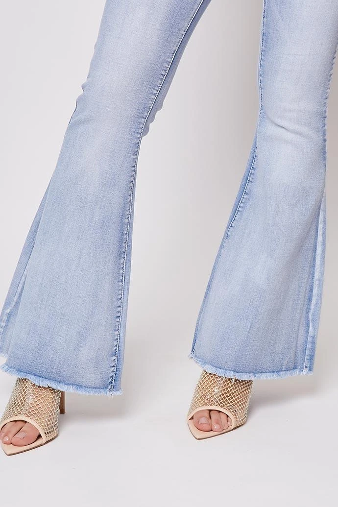 Chaise - Light Blue Denim High Waisted Flared Jeans 5 Chaise - Light Blue Denim High Waisted Flared Jeans - Image 5