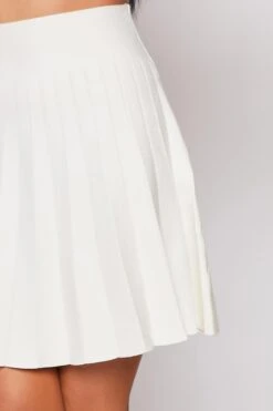 Kimberly - White Pleated High Waisted Skirt -Outlet Sarto Base Store 28 05 missg 4157