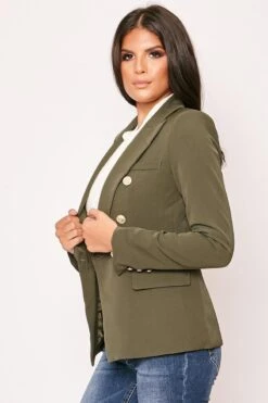 Rafal - Khaki Green Gold Button Double Breast Blazer -Outlet Sarto Base Store 28 09 missg 6746
