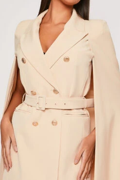 Brea - Nude Caped Belted Blazer Dress -Outlet Sarto Base Store 31 01 MISSG 62098