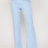 Brigitte - Blue Tailored High Waisted Flare Trousers