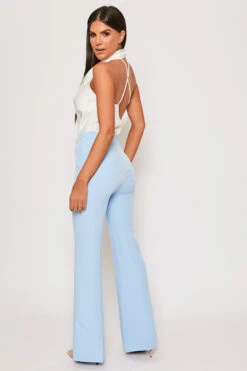 Brigitte - Blue Tailored High Waisted Flare Trousers -Outlet Sarto Base Store 31 01 MISSG 62653