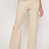 Brigitte - Nude Tailored High Waisted Flare Trousers