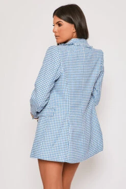 Emmalyn - Premium Blue Houndstooth Gold Button Blazer & Short Set -Outlet Sarto Base Store 31 01 MISSG 62830