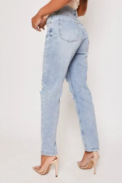 Franca - Light Blue Ripped Mom Jeans -Outlet Sarto Base Store 31 01 MISSG 63091