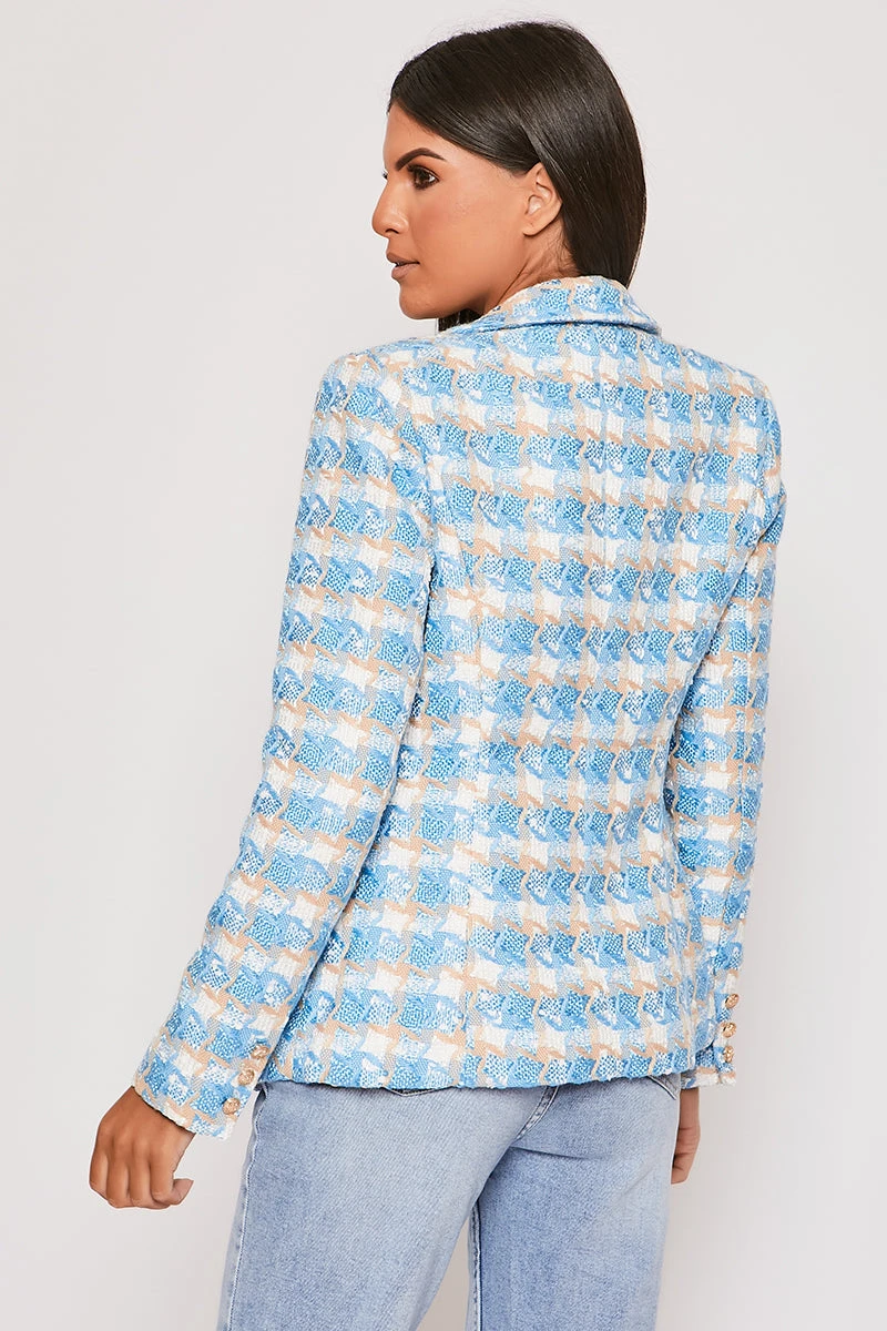 Chester - Premium Blue Check Woven Blazer 4 Chester - Premium Blue Check Woven Blazer - Image 4