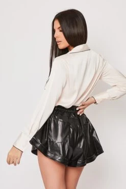 Amilie - Pale Pink Long Sleeve Satin Shirt -Outlet Sarto Base Store 31 10 missg 7015