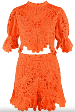 Hettie - Orange High Neck Top & Short Set -Outlet Sarto Base Store ScreenShot2022 06 23at19.40.40