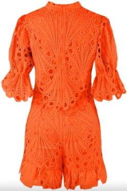 Hettie - Orange High Neck Top & Short Set -Outlet Sarto Base Store ScreenShot2022 06 23at19.41.05