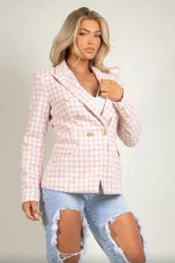 Willa - Premium Dogtooth Pink Tweed Tailored Blazer 6 Willa - Premium Dogtooth Pink Tweed Tailored Blazer -Outlet Sarto Base Store Screenshot2022 02 12at10.46.56