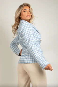 Willa - Premium Dogtooth Blue Tweed Tailored Blazer -Outlet Sarto Base Store Screenshot2022 02 12at10.47.41