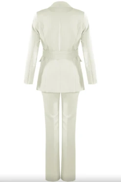 Layala - White Belted Blazer & Flared Trouser Set 5 Layala - White Belted Blazer & Flared Trouser Set -Outlet Sarto Base Store Screenshot2022 02 16at15.40.21