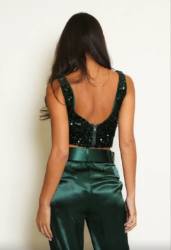 Mila - Green Sequin Plunge Bralet -Outlet Sarto Base Store Screenshot2022 10 12at16.44.17