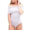 Gabrielle - Silver Fold Over Bodysuit