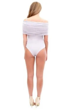 Gabrielle - Silver Fold Over Bodysuit -Outlet Sarto Base Store gabrielle g4