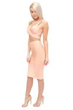 Lucia - Peach Bandage 2 Piece Set -Outlet Sarto Base Store missg.dec .2.20162427