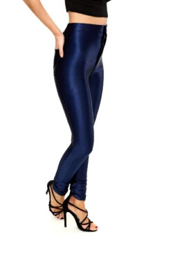 Charlize - Navy High Waisted Vinyl Disco Pants -Outlet Sarto Base Store missg.dec .201717921