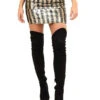 Lenore - Black & Gold Striped Sequin Mini Skirt