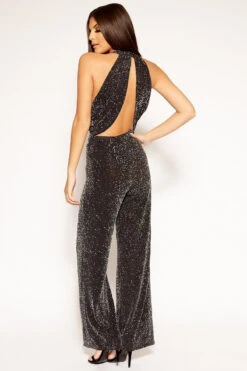 Soph - Black Lurex Glitter Wide Leg Trousers 5 Soph - Black Lurex Glitter Wide Leg Trousers -Outlet Sarto Base Store missg.dec .201842844.1566223422