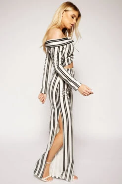 Brontie - Black & White Striped Top & Trouser Set -Outlet Sarto Base Store missg.feb2 .201820212