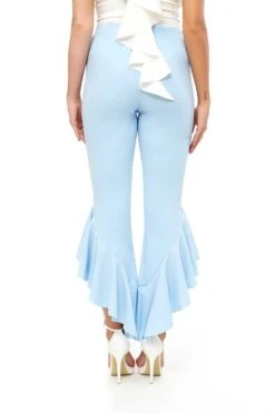 Flossie - Baby Blue Draped Frill Trousers -Outlet Sarto Base Store missg.jun .20179841