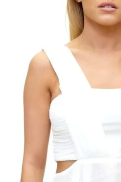 Kourtney - White Chiffon Pleated Cut Out Top -Outlet Sarto Base Store missg.mar .20174229